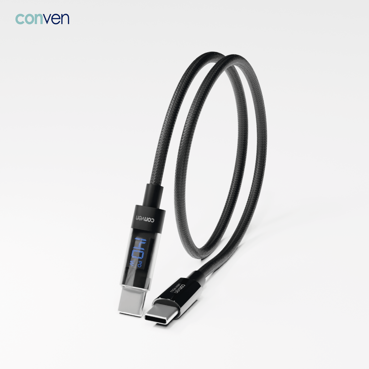 USB Type - C 140W PD 3.1 LED Display Quick Charge Cable - CONVEN
