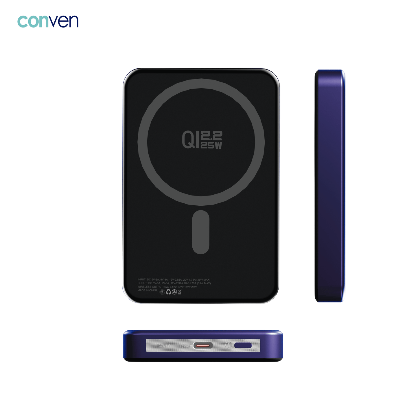 CONVEN PG10MS - G2 10000mAh QI 2.2 25W Wireless Battery - CONVEN
