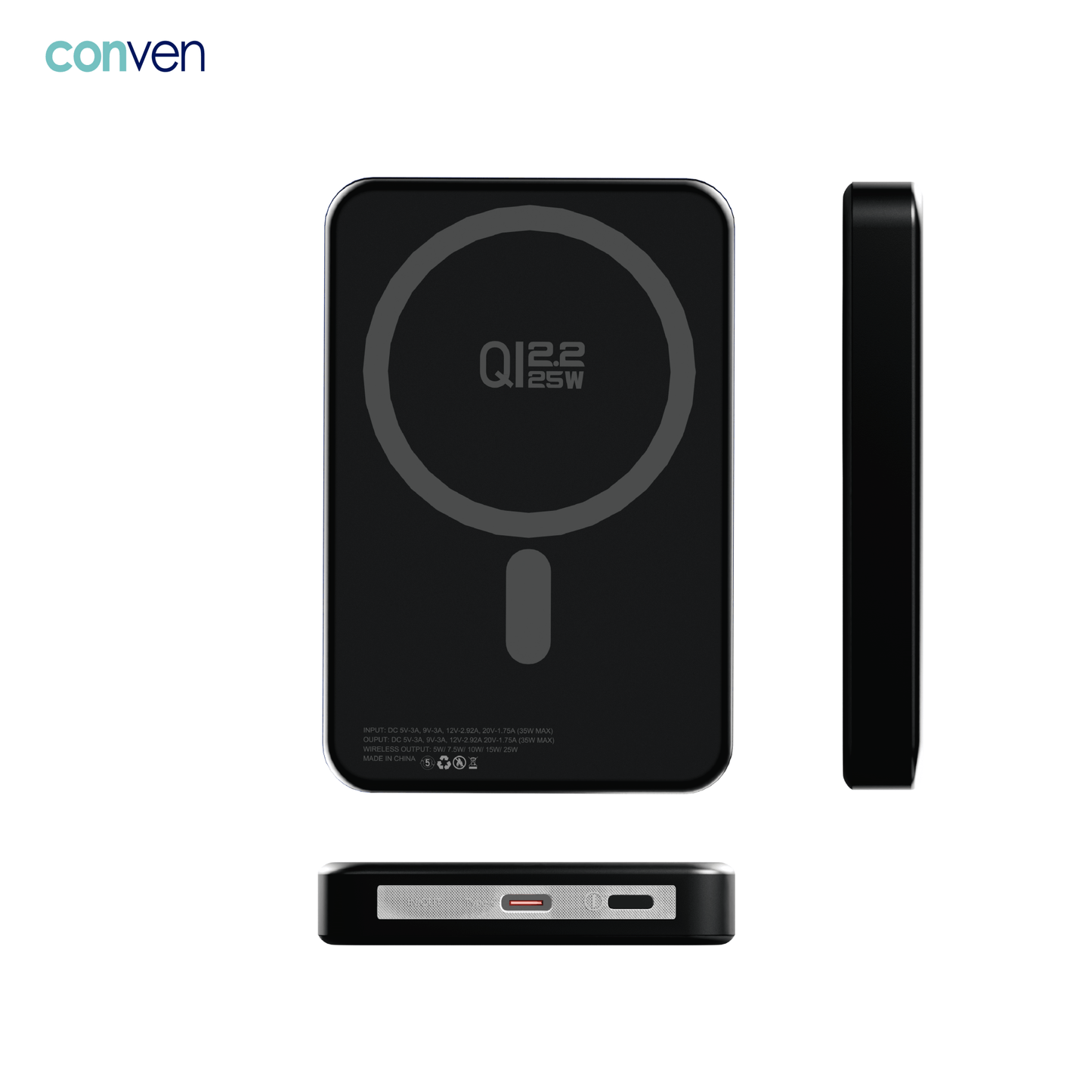 CONVEN PG10MS - G2 10000mAh QI 2.2 25W Wireless Battery - CONVEN