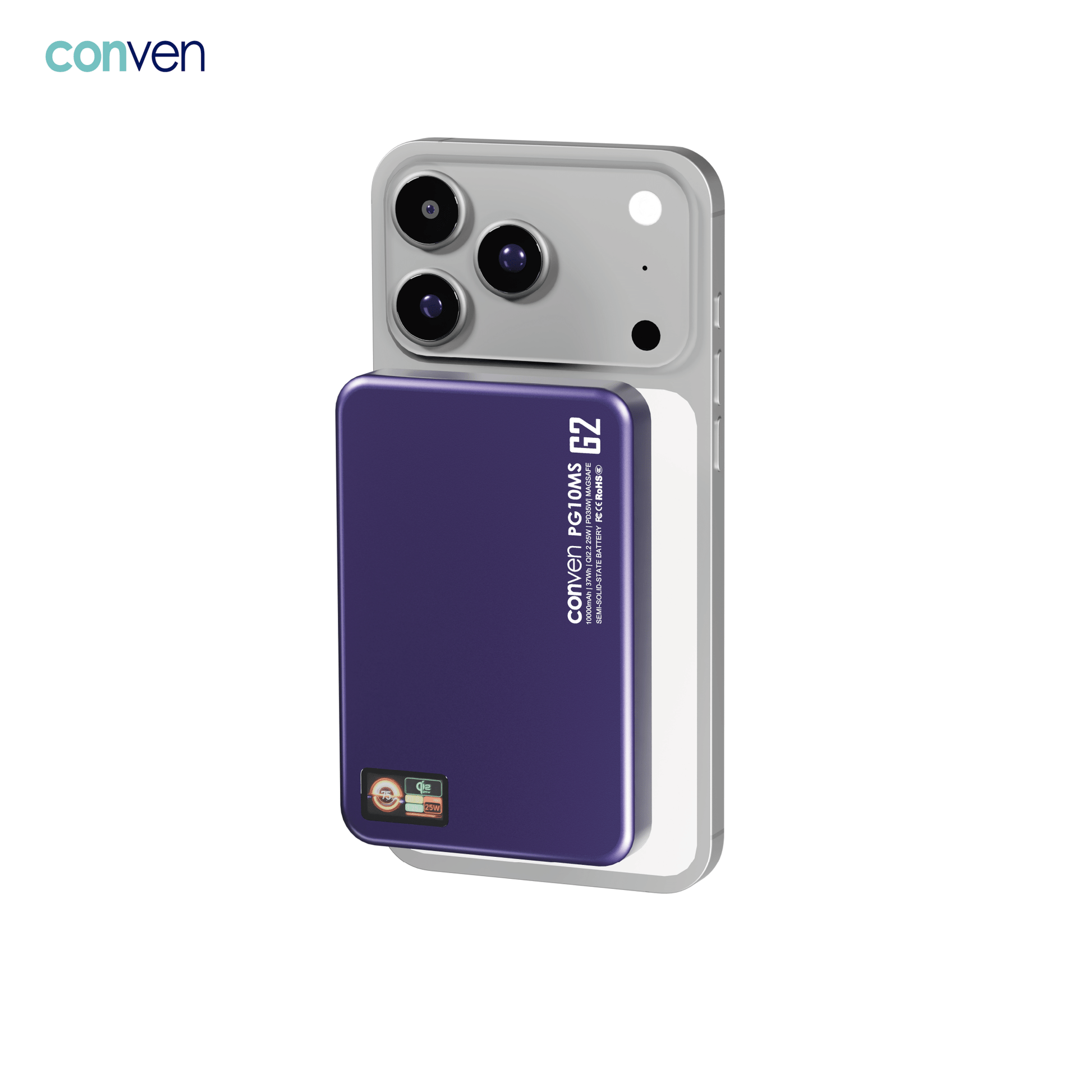 CONVEN PG10MS - G2 10000mAh QI 2.2 25W Wireless Battery - CONVEN