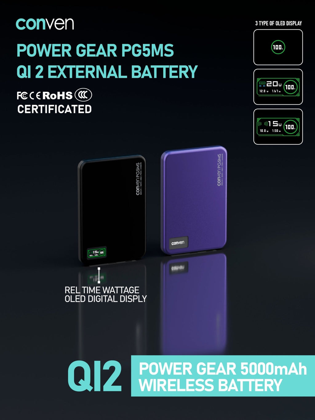 CONVEN PG5MS 5000mAh External Battery - CONVEN