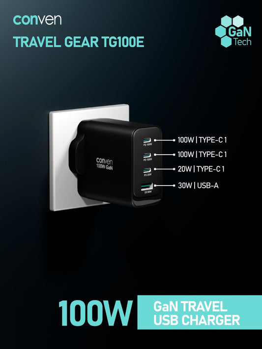 CONVEN TG100E 100W Gan TRAVEL CHARGER - CONVEN