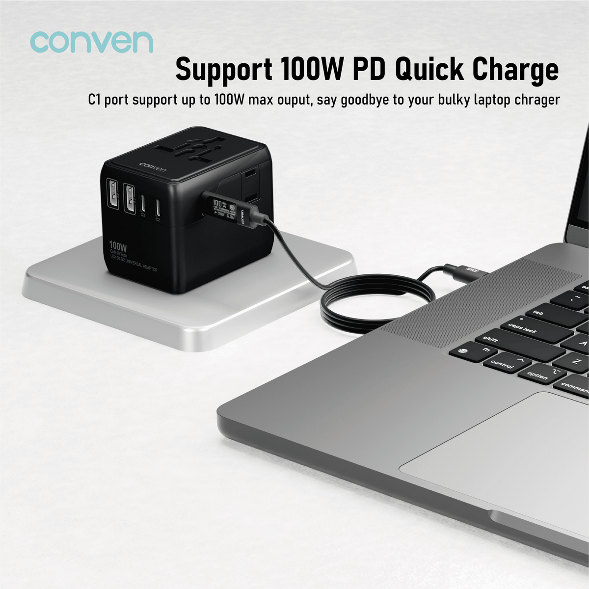 CONVEN UG100-G2 100W Gan UNIVERSAL POWER ADAPTOR & CHARGER - CONVEN