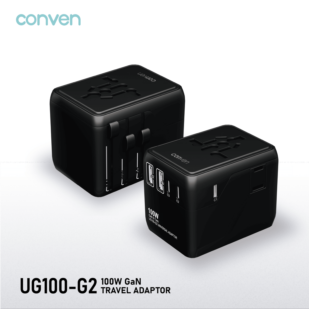 CONVEN UG100-G2 100W Gan UNIVERSAL POWER ADAPTOR & CHARGER - CONVEN