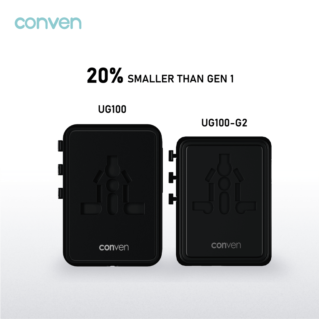 CONVEN UG100-G2 100W Gan UNIVERSAL POWER ADAPTOR & CHARGER - CONVEN