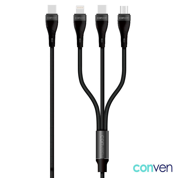 3 合 1 牛仔布 + 尼龍不可撕裂電纜（第 3 代）- C 型插頭